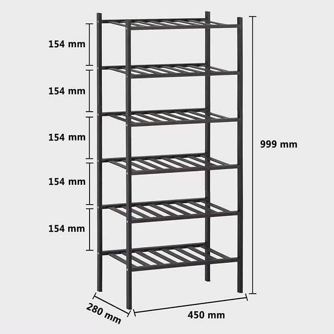 Shoe Rack Multi Tier Storage Organizer Wide Metal Shoe Shelf for Closet Entryway, Bamboo Stackable Multi-Layer Shelf Doorway Simple Folding Shoe Rack
