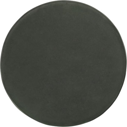 HomePop Home Decor | Upholstered Round Storage Ottoman | Ottoman with Storage for Living Room & Bedroom, Loden Green Velvet Large