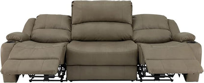 RecPro Charles 94" Powered Triple RV Wall Hugger Recliner | Drop Down Console | RV Furniture with Upgraded 2023 Fabric (Putty)