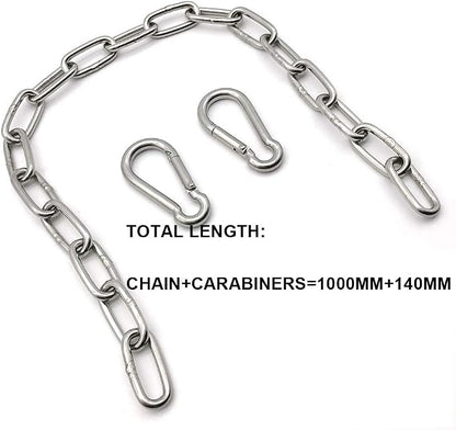 Heavy Duty Stainless Steel Chain 550LB Capacity for Punching Bags Hanging Chair Hammocks Swing Trapeze Yoga