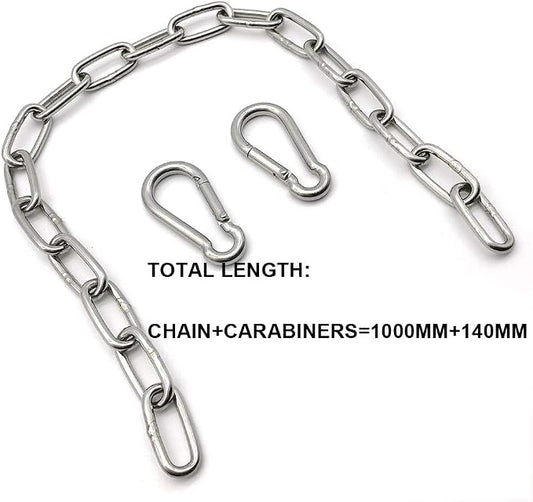 Heavy Duty Stainless Steel Chain 550LB Capacity for Punching Bags Hanging Chair Hammocks Swing Trapeze Yoga