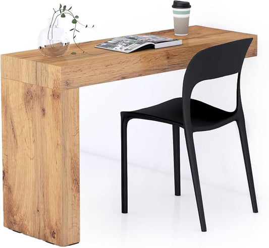 Mobili Fiver, Evolution Desk 47.2 x 15.7 in, Rustic Oak with One Leg, Made in Italy