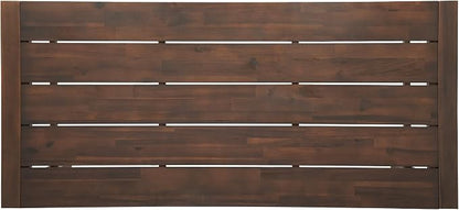 Quarte 5-Piece Acacia Wood Patio Bar Set, Rustic Outdoor Dining Table & Chairs, All-Weather Solid Wood Slatted Tabletop, Space-Saving for Garden, Patio, or Balcony (Mocha-5)