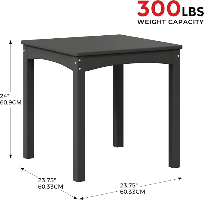 Costaelm Kids Outdoor 24" Dining Table, Gray