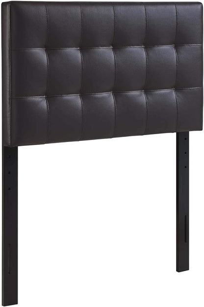 Modway Lily Tufted Faux Leather Upholstered Twin Headboard in Brown
