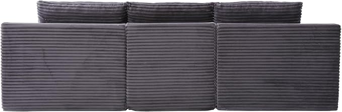 103" Boneless Modular Sectional Sofa Cloud Couch with Ottomans and Pillows, Convertible L/U Shaped Corner Sofa, Full Foam Deep Seat Compressed Couch for Living Room, Apartment