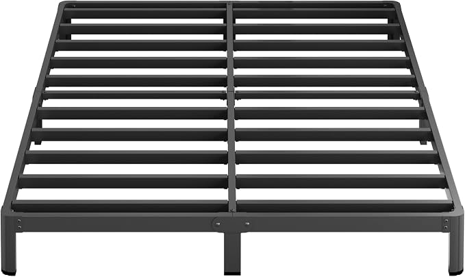 Yicensen 8 Inch Full Bed Frame No Box Spring Needed, Heavy Duty Full Size Metal Platform Bed Frame with Rounded Corner Legs, Easy Assembly, Noise Free, Black