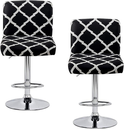 Levoberg Bar Stools Cover Set of 2 Printed Armless Swivel Barstools Slipcovers with Backs Stretch Square Counter Height Bar Stools Covers Mid Low Back Chair Cover for Kitchen Dining Room Bar #1