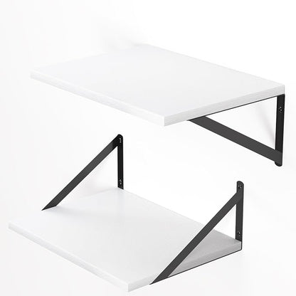 Heimlove White Deep Floating Shelves for Wall, 16W x 12D Wood Wall Shelves Set of 2, Wide Floating Bookshelf for Living Room, Kitchen, Office, Bedroom and Decor Storage, with Black Bracket - White