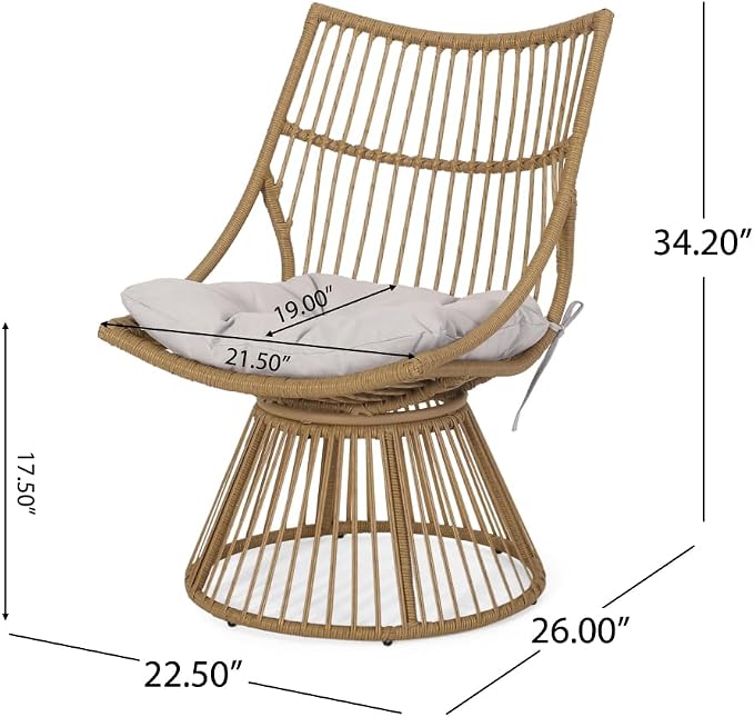 Patio Chair Set, Elaine Outdoor Chair and Side Table Bistro Seating Set Garden Accent Chair with End Table for Backyard Porch Deck Poolside Lounge Furniture