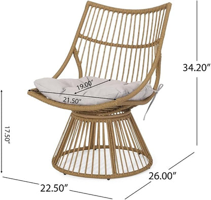 Patio Chair Set, Elaine Outdoor Chair and Side Table Bistro Seating Set Garden Accent Chair with End Table for Backyard Porch Deck Poolside Lounge Furniture