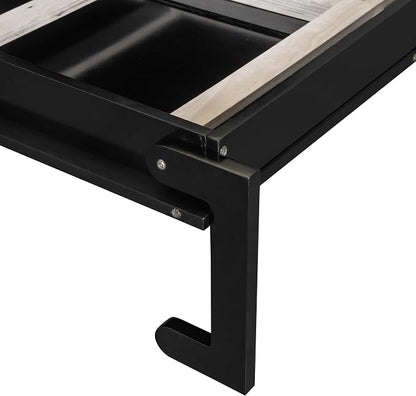 Ball & Cast Murphy Bed Queen Bed Frame with Headboard,Hideaway Bedframe w/Vanity and Cabinets,Wood Wall Cabinet,Slat Support,can be Folded,No Box Spring Needed,for Small Room,Espresso
