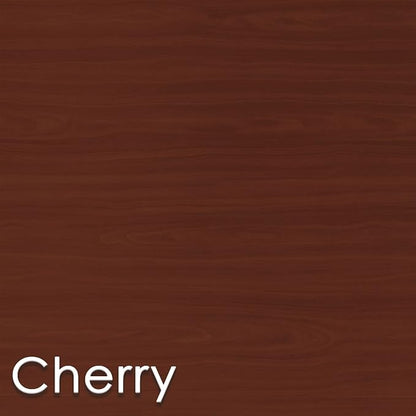 Linea Italia Curved Modern Office Desk Easy to Assembly 2 Panel Reception Counter for Lobby, Salon, 124" x 49", Cherry