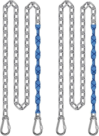 BeneLabel 2Pcs 85" Stainless Steel Swing Chain with Quick Connect Hooks 1000 lbs Capacity Porch Swing Chains for Hanging Hammock Chairs, Punching Bags, Hanging Chair Chains with Handle Grip Sleeve