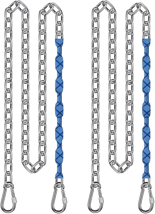 BeneLabel 2Pcs 85" Stainless Steel Swing Chain with Quick Connect Hooks 1000 lbs Capacity Porch Swing Chains for Hanging Hammock Chairs, Punching Bags, Hanging Chair Chains with Handle Grip Sleeve