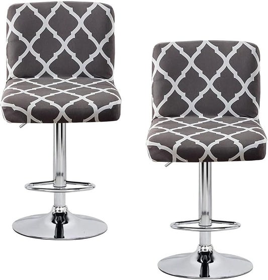 Levoberg Bar Stools Cover Set of 2 Printed Armless Swivel Barstools Slipcovers with Backs Stretch Square Counter Height Bar Stools Covers Mid Low Back Chair Cover for Kitchen Dining Room Bar #4