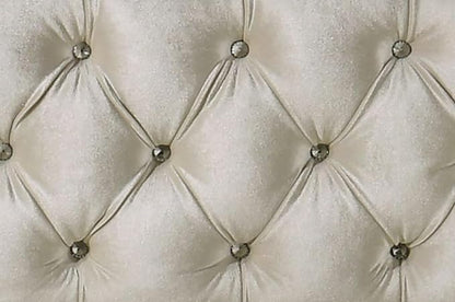 Acme Lucienne Velvet Upholstered Eastern King Bed with LED in Beige