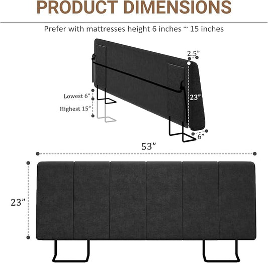 Full Size Headboard Only-No Assembly, Upholstered Headboard Full Size Linen Fabric Modern Style Headboards Extra-Thick, Black