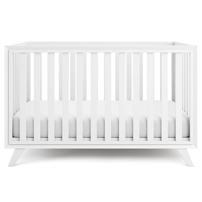 Comfy Cubs Baby Crib for 0 to 3 Years - Adjustable Mattress Height, Natural Wooden Crib for Baby, Elegant Nursery Furniture - 80 lbs Capacity Nursery Bed, Designed in The US - All White