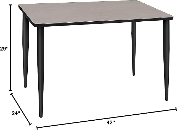 Romig Arco 42 x 24 in. Training Seminar Table- Maple Top, Black Tapered Legs