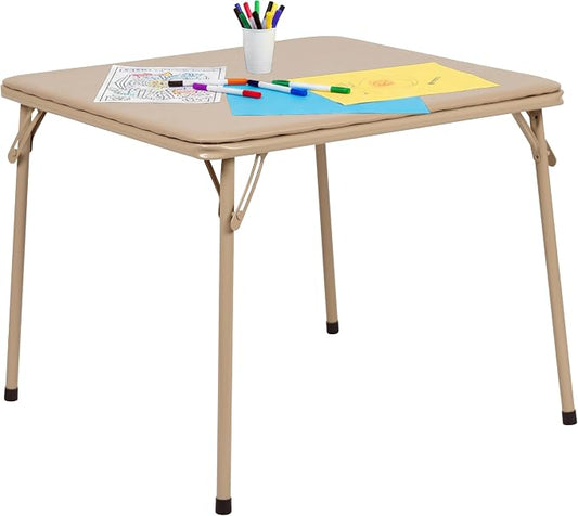Flash Furniture Mindy Kids Tan Folding Table with Padded Top and Powder Coated Locking Legs