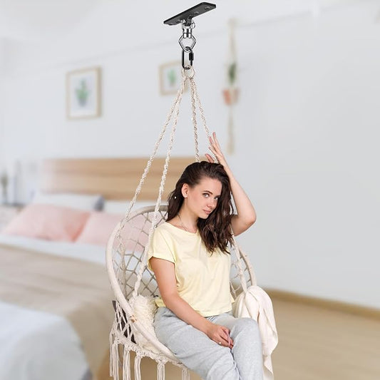 BeneLabel Ceiling Mount Swing Hanger with Bearing 900 LB Capacity Heavy Bag Hanger Stainless Steel Hanging Chair Mount 360° Swing Hardware for Aerial Silks, Punching Bag, Gymnast Ring