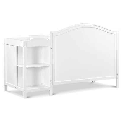 Davinci Charlie 4-in-1 Convertible Baby Crib w/Changing Table, White | Greenguard Certified Baby Crib Convertible to Toddler Bed, Daybed, Full-Size Bed - Changing Table Combo w/ Extra Storage