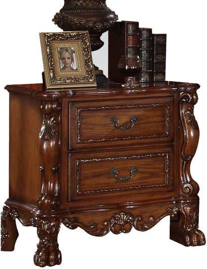 Acme Dresden Bedroom Set with Queen Bed, Nightstand, Mirror and Dresser