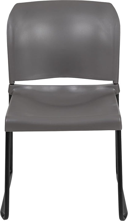 Flash Furniture Hercules Series Contoured Stacking Chairs for Waiting Rooms and Offices, Ergonomic Lobby Chairs with Curved Back, Set of 5, Gray