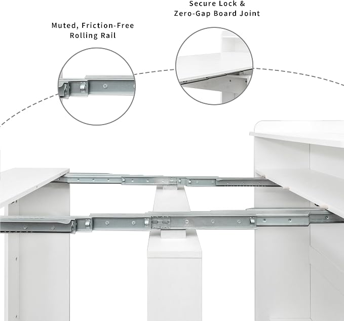 Transformer Dining Table, Extendable Console to Dining Table for 9, Folding Space Saving Dining Room Table Multipurpose Use, White