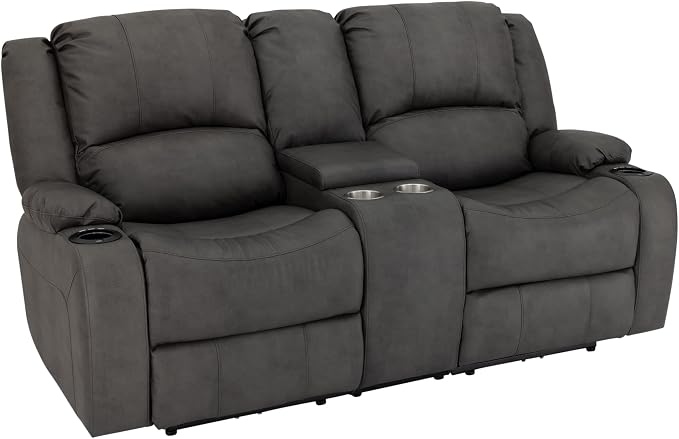 RecPro Charles 70" RV Wall Hugger Reclining Sofa | Gunmetal