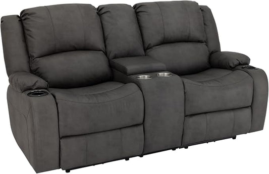 RecPro Charles 70" RV Wall Hugger Reclining Sofa | Gunmetal