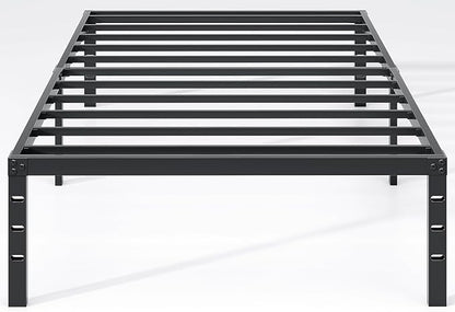 NEW JETO Metal Bed Frame,Twin Size Bed Frame with Storage Space,Heavy Duty Sturdy Mattress Foundation,Easy Assembly,No Box Spring Needed, Black,18 Inch,Twin