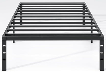 NEW JETO Metal Bed Frame,Twin Size Bed Frame with Storage Space,Heavy Duty Sturdy Mattress Foundation,Easy Assembly,No Box Spring Needed, Black,12 Inch,Twin