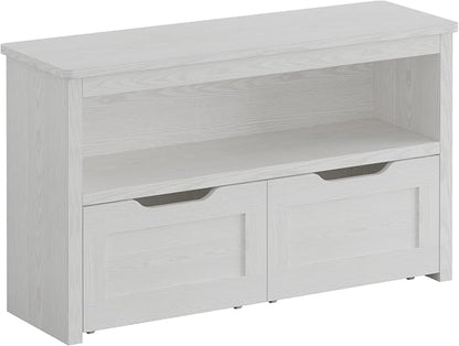 IRONCK Toy Storage Organizer with Drawers, Floor Toy Box with Wheels and Open Shelf, Storage Chest for Nursery, Playroom and Bedroom, White