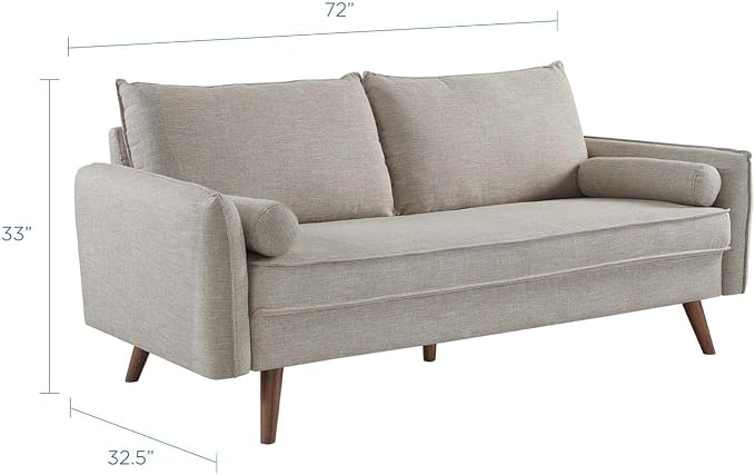 Modway Revive Contemporary Modern Fabric Upholstered Sofa In Beige