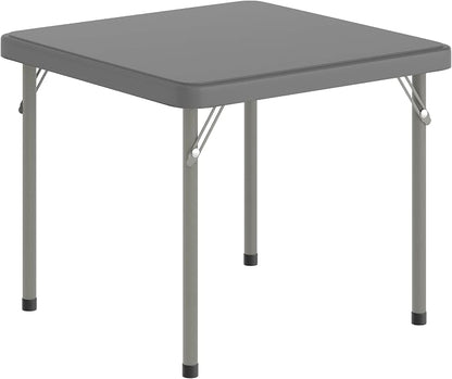Flash Furniture Paige 24x24 Kids Folding Table with Locking Legs, Commercial Grade Table Recommended for Ages 2-4 in Granite Gray