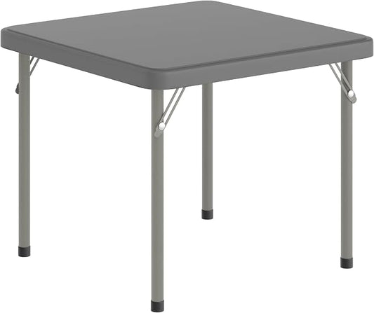 Flash Furniture Paige 24x24 Kids Folding Table with Locking Legs, Commercial Grade Table Recommended for Ages 2-4 in Granite Gray