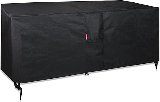 SheeChung Fire Pit Cover Rectangular 44"L x 34"W x 25"H,Waterproof Heavy Duty 600D Outdoor Table Firepit Cover,Gas Fire Pit Table Covers Outside with Buckle,Drawstring and Air Vent,Fading Resistant