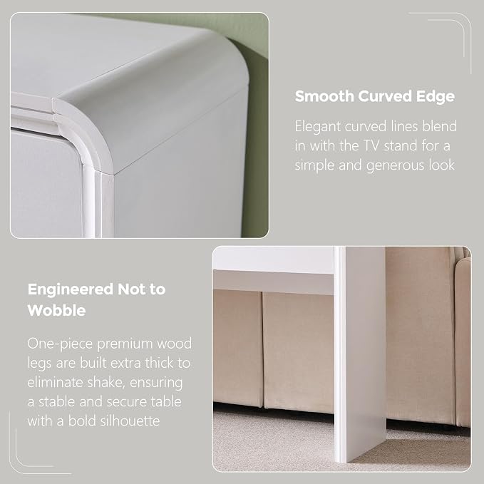 Aitjunz 63'' Console Table with 3 Drawers, Modern Entryway Table with Curved Profile Design, Narrow Long Wood Sofa Table Behind Couch Table for Living Room, Hallway, Foyer, White