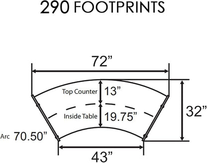 Linea Italia Curved Modern Office Desk Easy to Assembly Single Unit Reception Counter for Lobby, Salon, 70" x 27", Ash