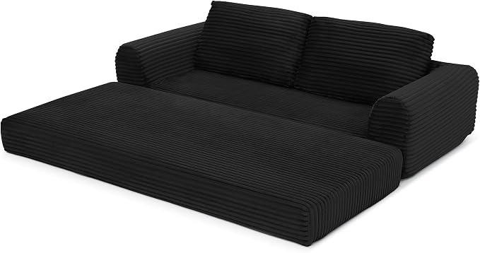 82-Inch Foldable Loveseat Boneless Cloud Couch, Modern Compressed Foam Daybed Floor Mattress Sleeper Sofa, 2-in-1 Boneless Convertible Sofa in a Box,No Assembly Required