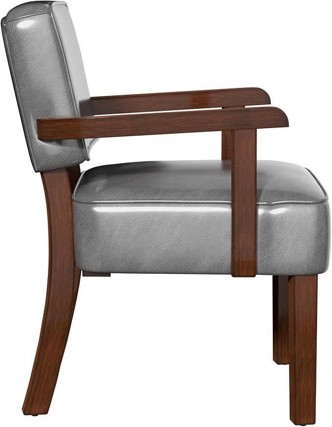 FAGAGA PU Leather Accent Chair, Oversized Living Room Chairs with Soft Seat and Armrests, Armchair for Bedroom, Dinning, Reading, Waiting Rooms