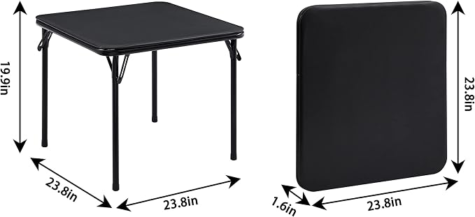 VECELO 24'' Kids Folding Card Table, Portable, with Ultra Soft Padded Cushion, 1 Piece, Black