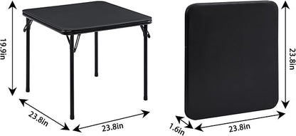 VECELO 24'' Kids Folding Card Table, Portable, with Padded Tabletop, 1 Piece, Black