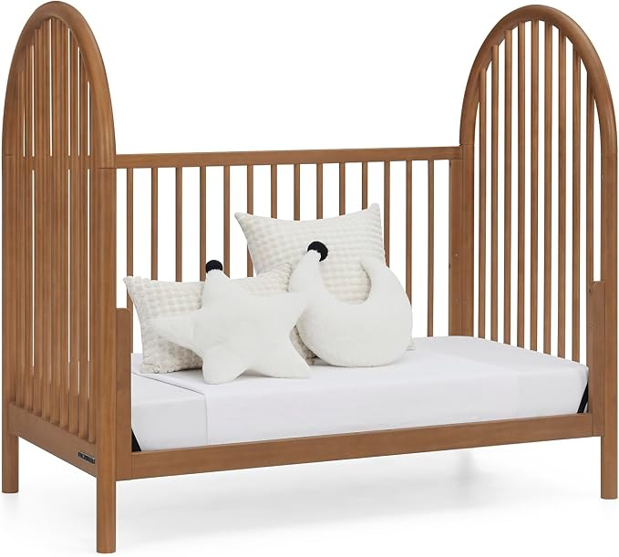 Delta Children Cannon 4-in-1 Convertible Crib - Converts from Baby Crib to Toddler Bed, Daybed and Sofa Bed, Fits Standard Full-Size Crib Mattress, Chestnut