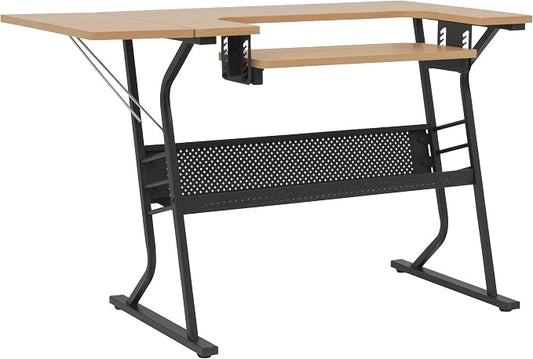Sew Ready Eclipse Hobby/Sewing Craft Table, Black/Maple