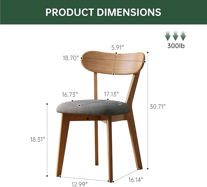 47’’-63’’ 100% Oak Extendable Dining Table and Chairs Set for 4, Solid Wood Folding Kitchen Table, Mid Century Modern Dinner Table for Kitchen, Living Room, Natural (47''-63''+4 Cushion Chairs-YC)