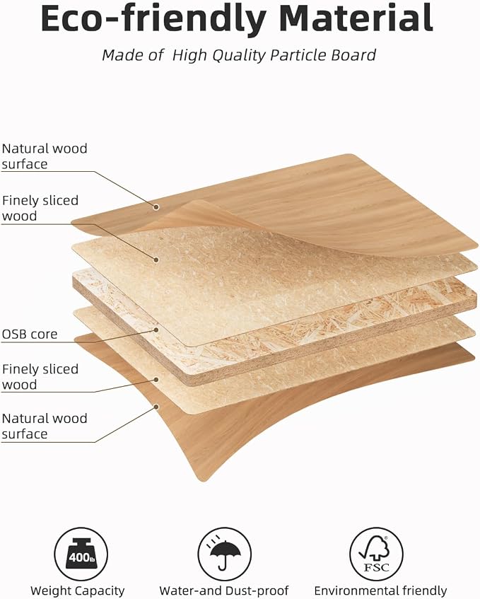 Universal 48 x 30 One-Piece Solid Wood Table Top, 1" Thick Desktop for Stand Up Height Adjustable Desk Frames, Home Office Tabletop, Countertop DIY, Elmwood