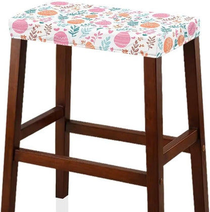 Easter Colorful Eggs Bar Stool Seat Covers Rectangle Stool Covers 2pcs Bench Covers Slipcover Rectangle Stretch Counter Height Bar Stools Slipcovers Counter Stool Covers Saddle Seat Cover
